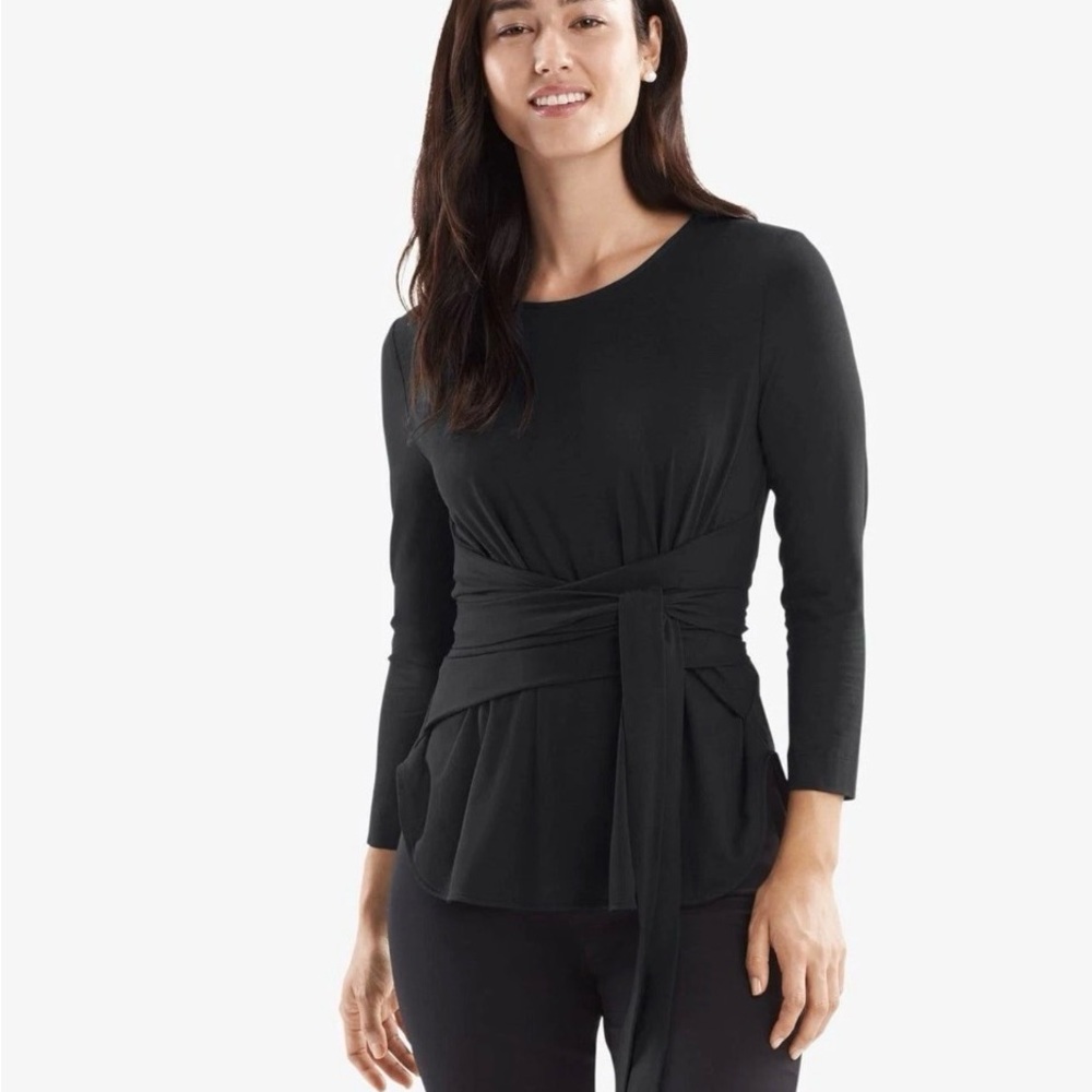 M.M. LAFLEUR The Walker Top Knit Blouse Black